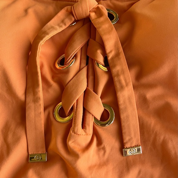 MICHAEL Michael Kors Lace Up One Piece Swimsuit For Beach Vacation Cruise - Picture 2 of 9